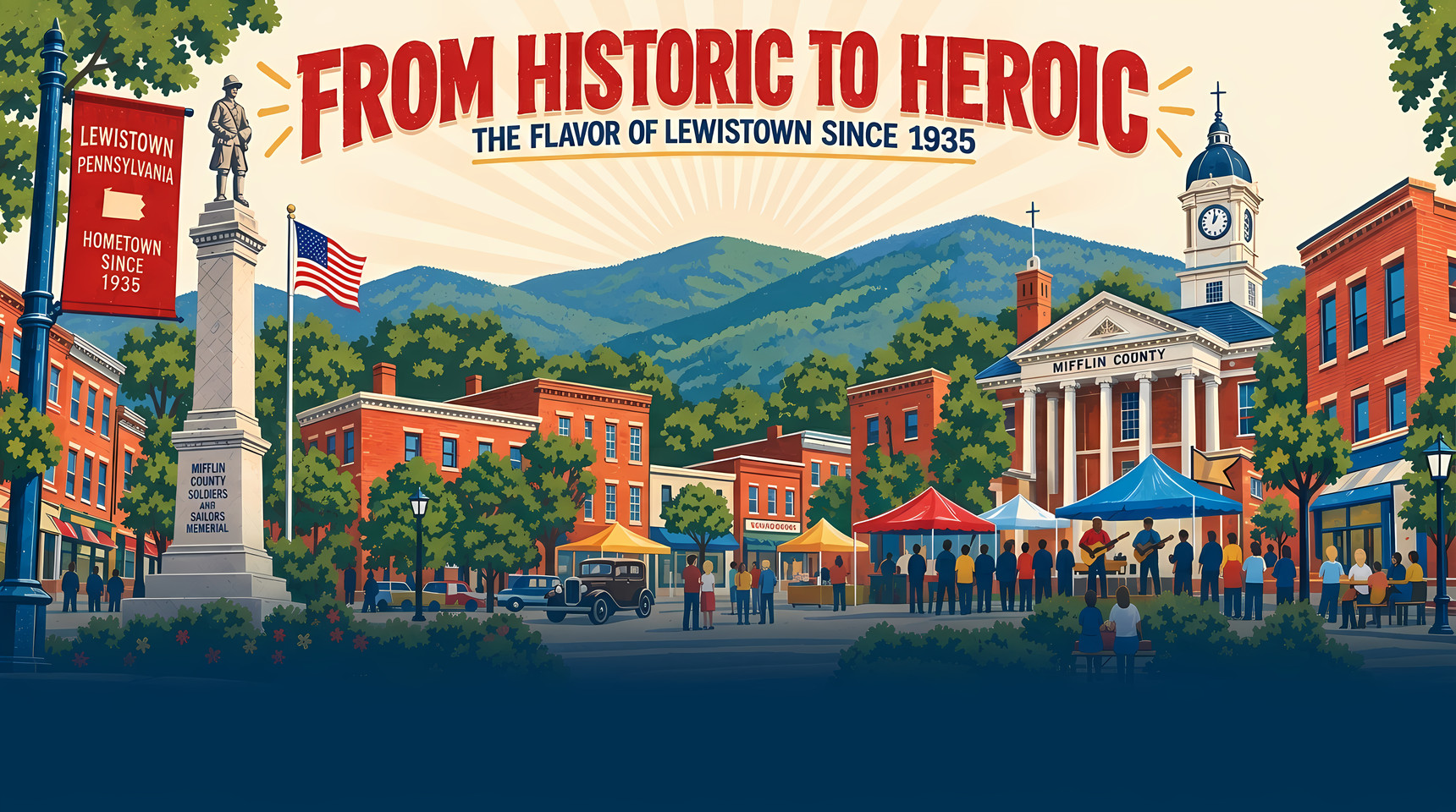 Historic Lewistown Americana Header - From Historic to Heroic